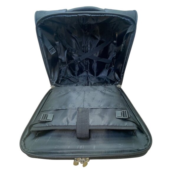 Zeiss Black Fabric With Telescoping Handle Rolling Travel Carry-On Luggage - Picture 9 of 10